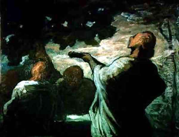 The Serenade Oil Painting - Honore Daumier