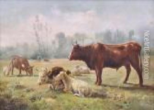 Resting Cattle Oil Painting - Rosa Bonheur