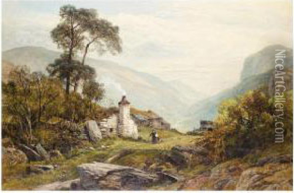 In The Welsh Hills Oil Painting - Frederick William Hulme