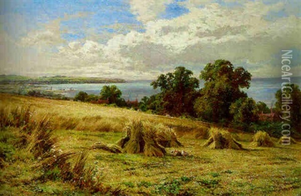 Harvesting On The South Coast Oil Painting - Henry H. Parker