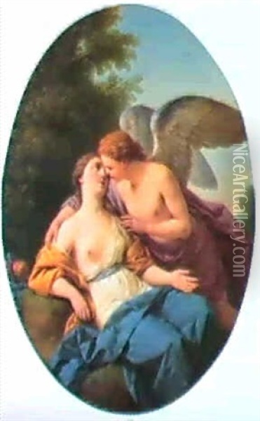 Cupid And Psyche Oil Painting - Louis Jean Francois Lagrenee