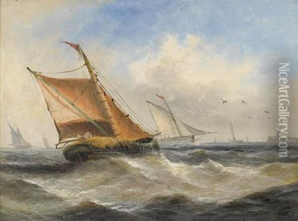 Hafenpartie Mit Segelschiffen Oil Painting - Edwin Hayes