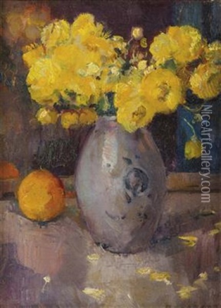 Blumenstillleben In Vase Oil Painting - Maurice Wagemans