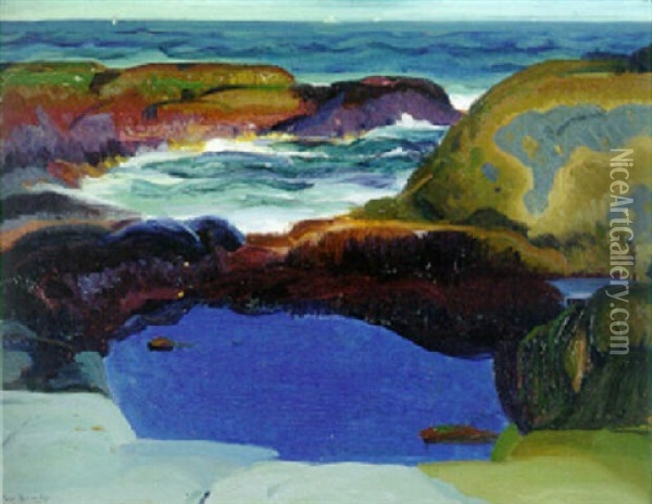 The Blue Pool Oil Painting - George Bellows