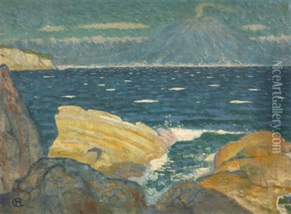 Blick Von Capri Auf Den Vesuv Oil Painting - Hans Christiansen