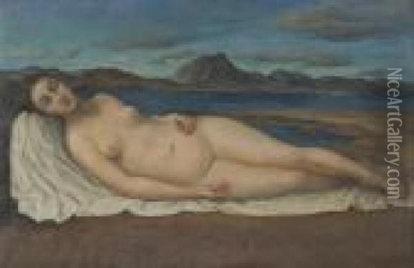 Nudo Di Donna In Natura Silente Oil Painting - Hector Nava