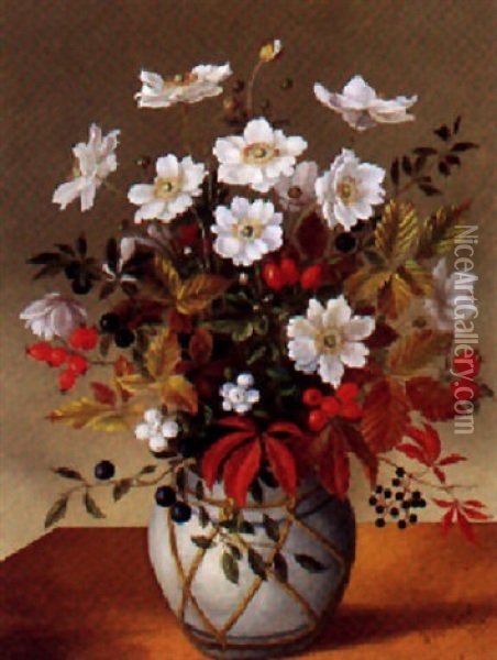 Krukke Med Blomsterbuket Oil Painting - Anna Westphal