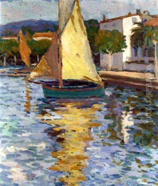 Sailboats Oil Painting - Alexandre Altmann