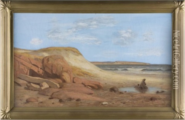 Rocky Coast Oil Painting - Albion Harris Bicknell