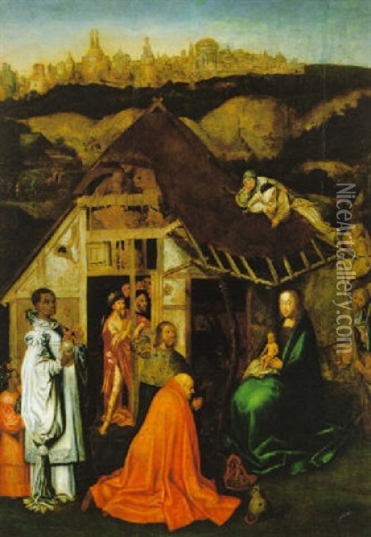 Die Anbetung Der Konige Oil Painting - Hieronymus Bosch