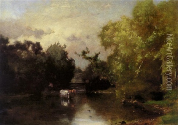 The Pequonic, New Jersey Oil Painting - George Inness