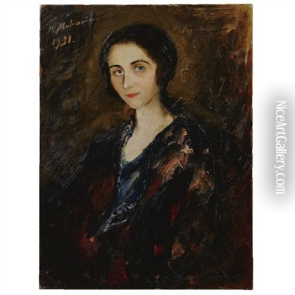 Portrait Of A Lady Oil Painting - Filip Malyavin