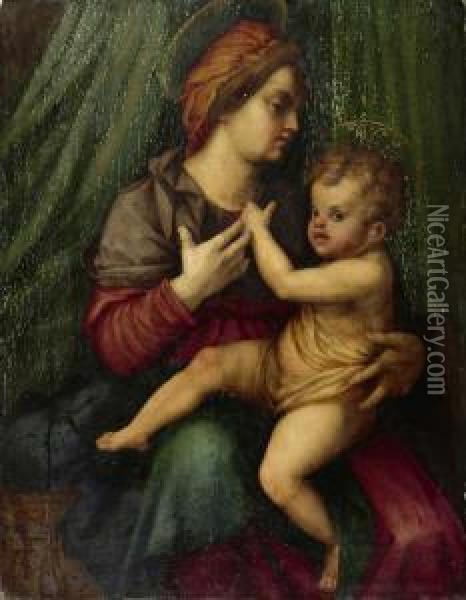 Madonna Mit Kind. Oil Painting - Andrea Del Sarto