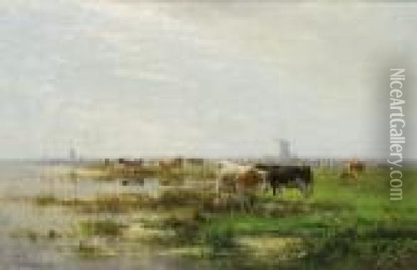 Grazing Cattle Oil Painting - Cornelis I Westerbeek