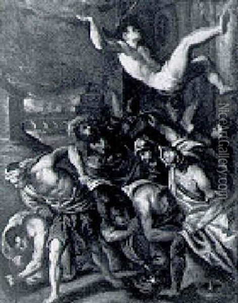 The Fall Of Simon Magus Oil Painting - Jacopo Palma il Giovane