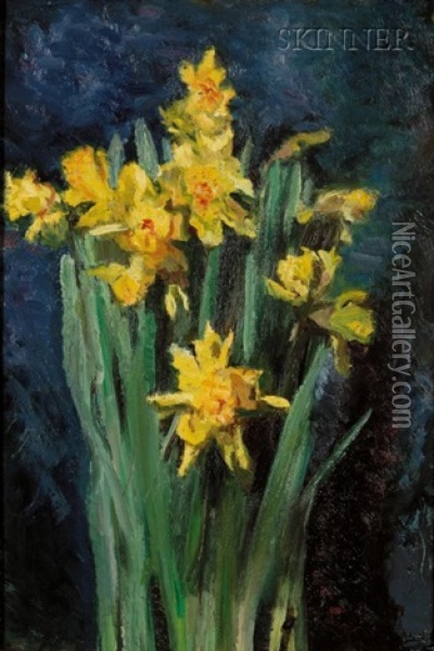 Bouquet Of Daffodils Oil Painting - John Joseph Enneking