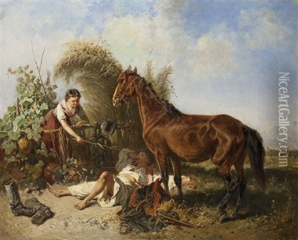 Gestorte Ruhe Oil Painting - Fritz Ritter von Venne