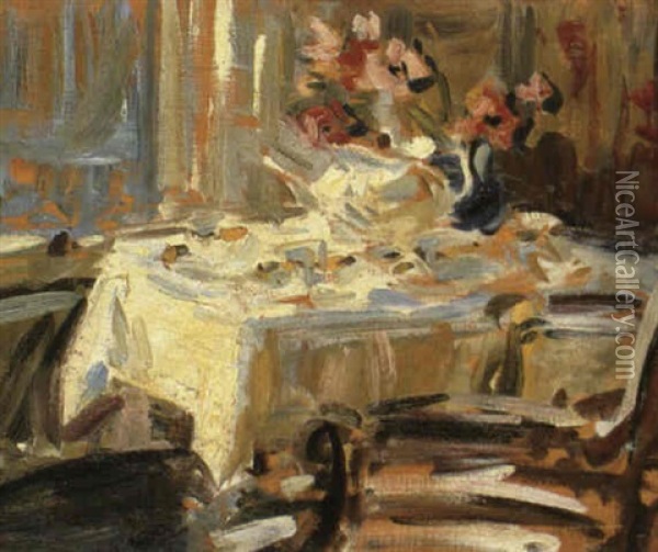 Tea Table Oil Painting - Francis Campbell Boileau Cadell