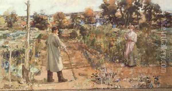 In The Garden Oil Painting - John Lochead