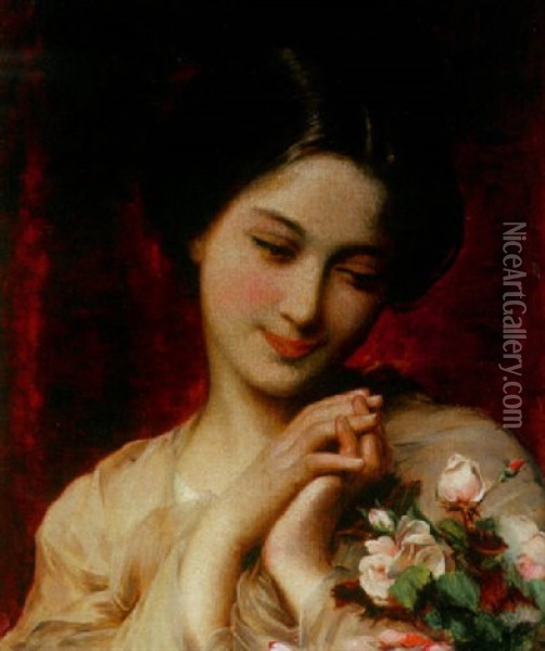 Rosebuds Oil Painting - Etienne Adolph Piot