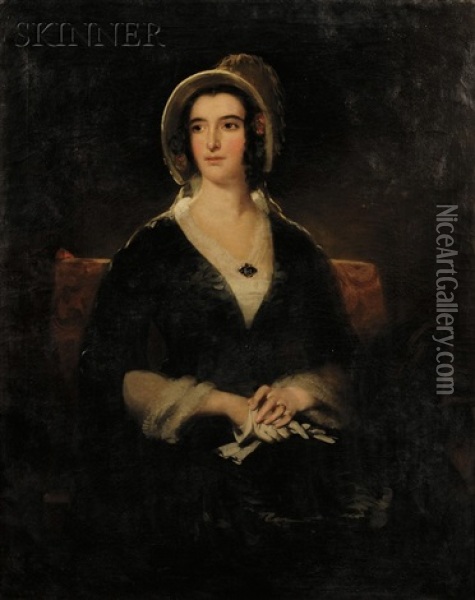 Portrait Of Miss Elizabeth Mack Oil Painting - John Watson Gordon