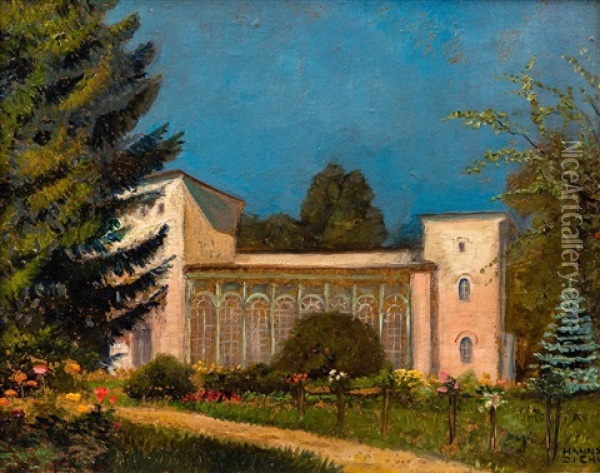 Schlosspark Zu Wetzdorf Oil Painting - Hanns Diehl-Wallendorf