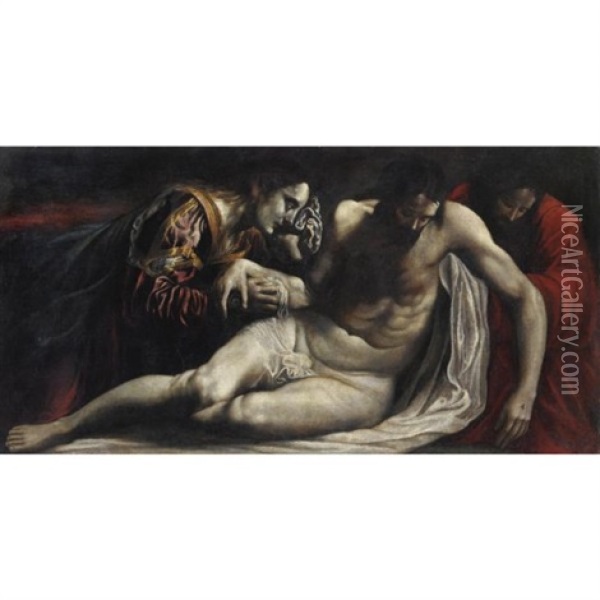 Compianto Sul Corpo Di Cristo Oil Painting - Domenico Feti