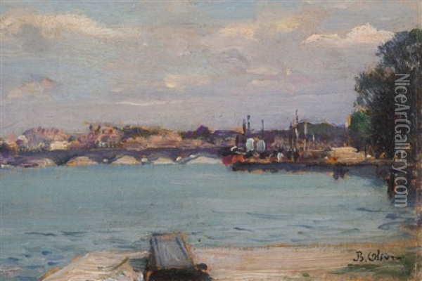 Bord De Seine Oil Painting - Jean Baptiste Olive