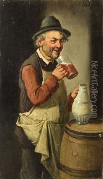 Tasting The Brew (+ The Brew Meister; 2 Works) Oil Painting - Carl Siegfried Stoitzner