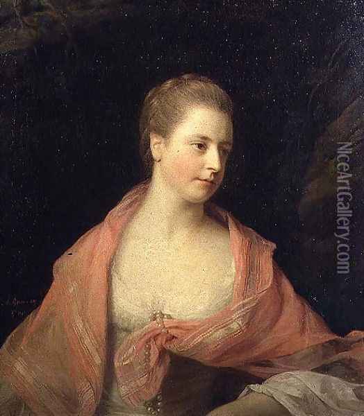 Portrait of Marie, second daughter of Sir Robert Walpole and wife of James, Earl Waldegrave Oil Painting - Allan Ramsay
