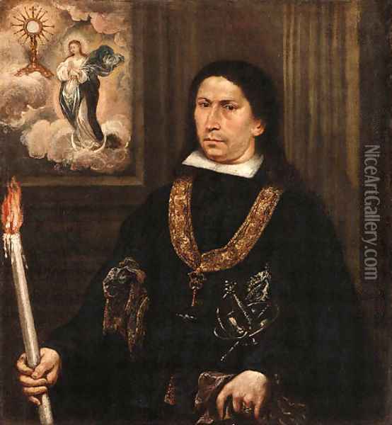 Portrait of Don Pedro de Zuniga y Davila Oil Painting - Madrid School