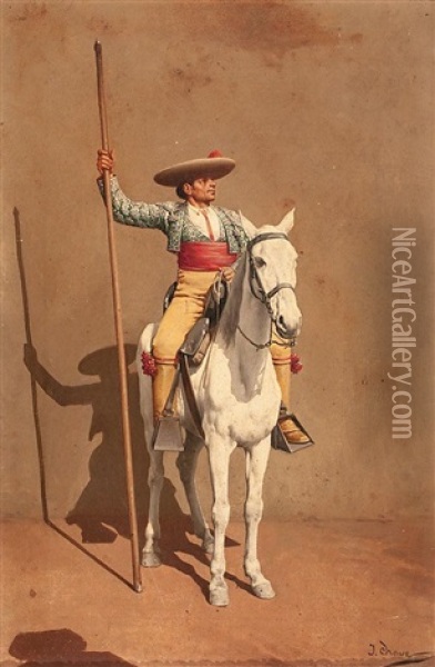 Picador Oil Painting - Jose Chavez Ortiz