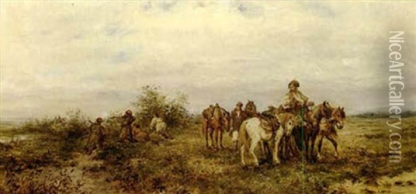 The Ambush Oil Painting - Ludwig Gedlek