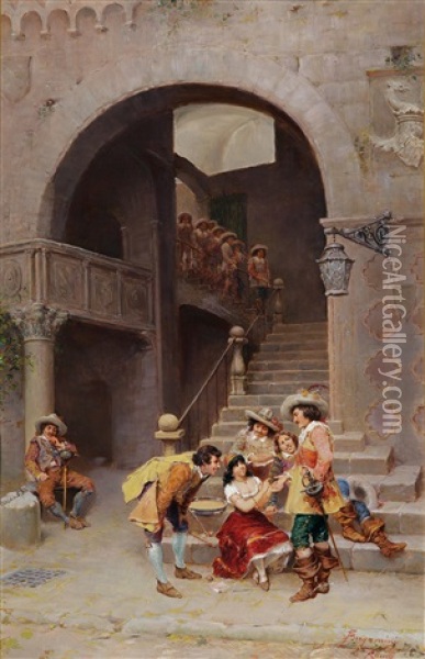 Die Wahrsagerin Oil Painting - Francesco Bergamini