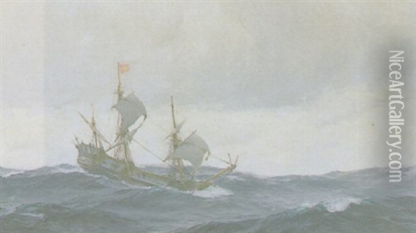 Vasco Da Gama Rounding The Cape Oil Painting - John Fraser