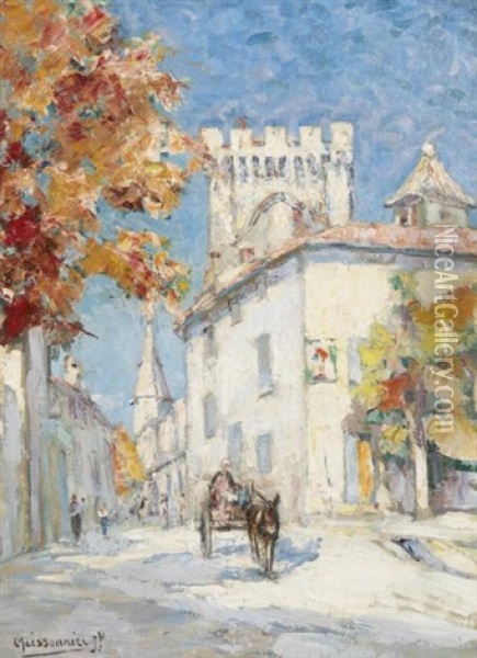 Villeneuve Les Avignon Oil Painting - Joseph (Francois Xavier) Meissonnier