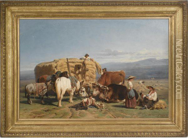 La Moisson Oil Painting - Alexandre Dubuisson