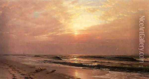 Seascape at Sunset Oil Painting - William Trost Richards