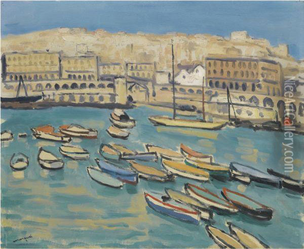 Le Palais Consulaire Et Le Port Oil Painting - Albert Marquet