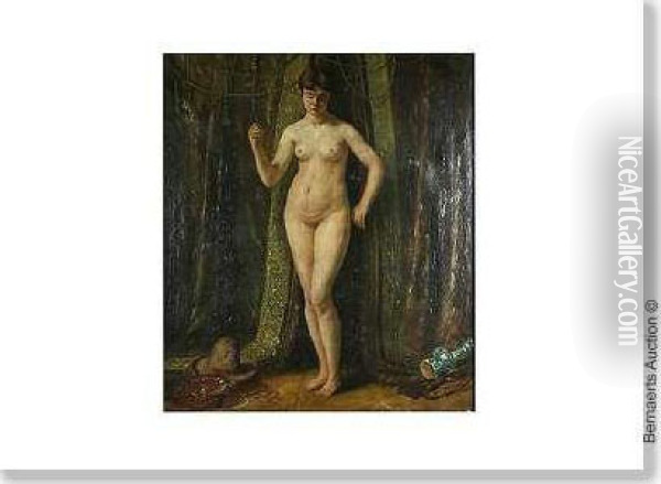 Circle. Nudein Interior Oil Painting - Jan van Beers