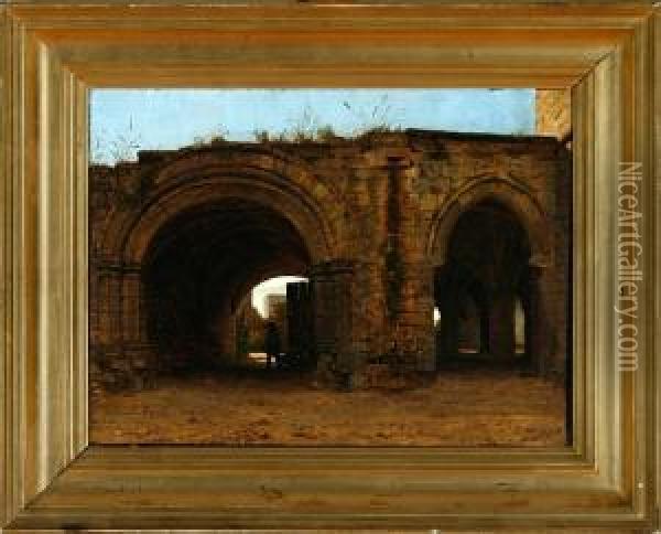 A Ruin In York Oil Painting - Heinrich Hansen