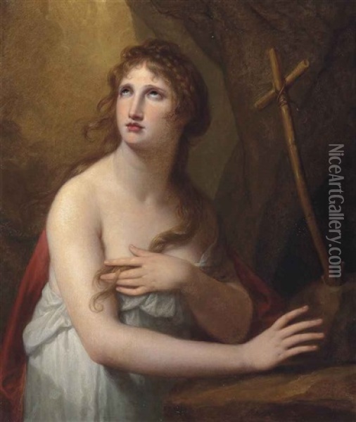 Saint Mary Of Egypt Oil Painting - Angelika Kauffmann