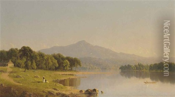 On The Androscoggin Oil Painting - Sanford Robinson Gifford