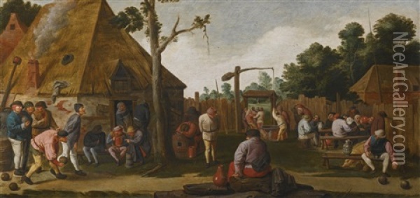 A Game Of Ninepins Oil Painting - Adriaen Brouwer