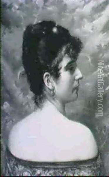 Junge Frau Mit Hochgestecktem Haar Oil Painting - Georg Papperitz
