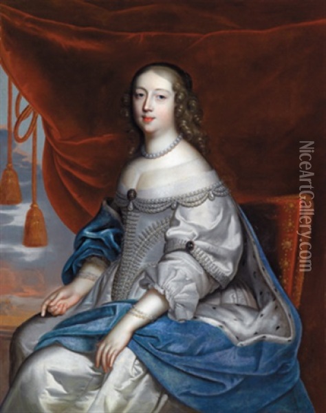 Portrat Der Anne Marie Louise D'orleans, Duchesse De Montpensier Oil Painting - Charles Beaubrun