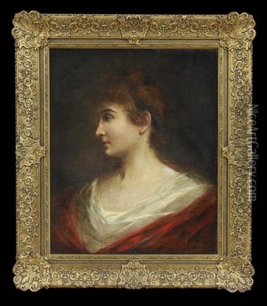 Portrait Of A Red-haired Lady Oil Painting - Angelo Asti