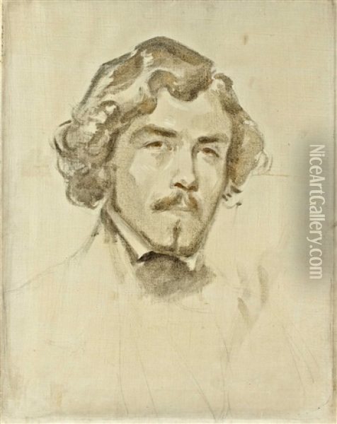 Portrait De Delacroix Oil Painting - Eugene Delacroix