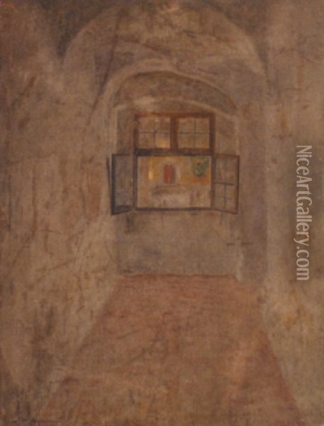 Fenetre Ouverte Sur Un Interieur De Synagogue Oil Painting - Isidor Kaufmann
