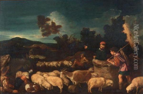 Paesaggio Con Armenti (la Scala Di Giacobbe) Oil Painting - Pedro De Orrente